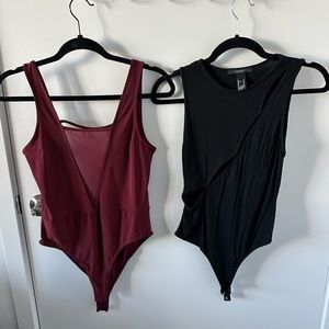 Two bodysuits bundle cutout size medium